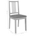 Sillas de comedor con cojines de madera maciza gris 2
