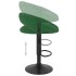 Taburetes de cocina 2 unidades terciopelo verde