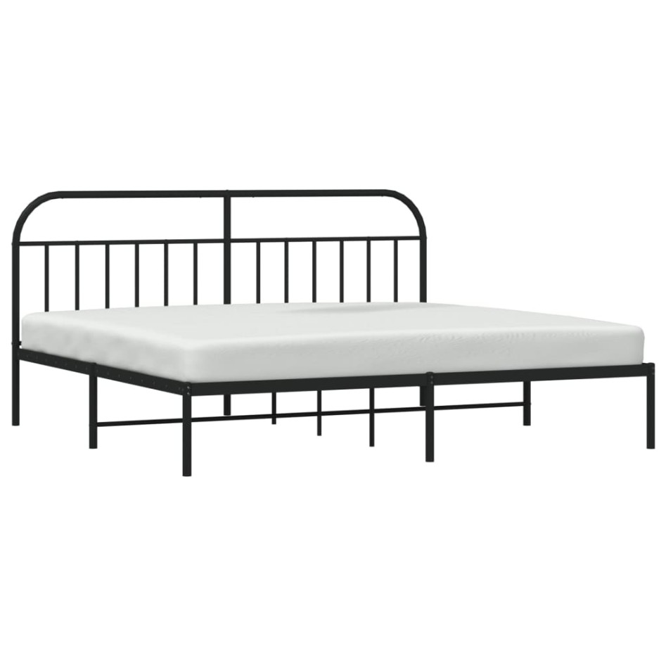 Estructura de cama con cabecero metal negro 193x203