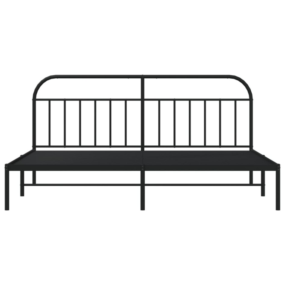 Estructura de cama con cabecero metal negro 193x203