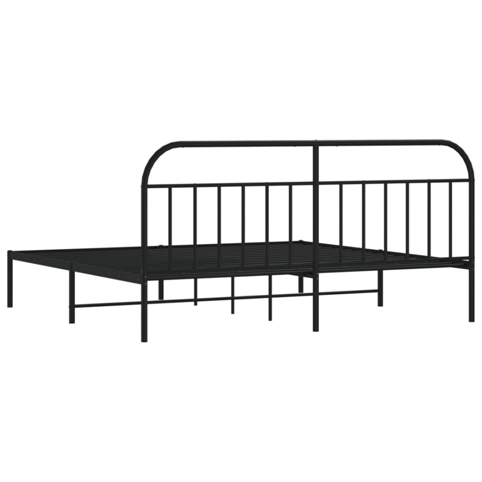 Estructura de cama con cabecero metal negro 193x203
