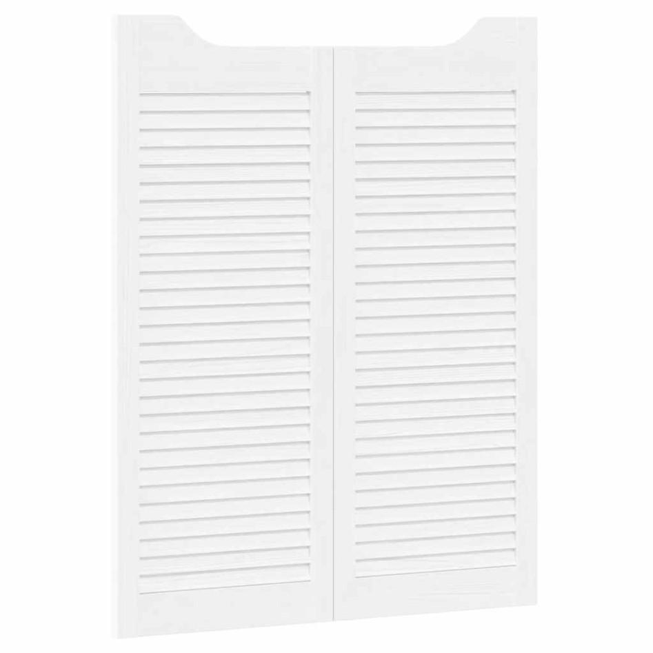 Puertas batientes diseño de lamas 2 par blanco 100x80