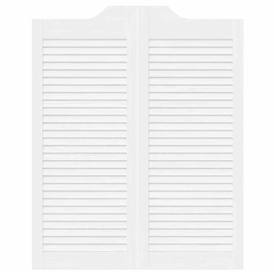 Puertas batientes diseño de lamas 2 par blanco 100x80