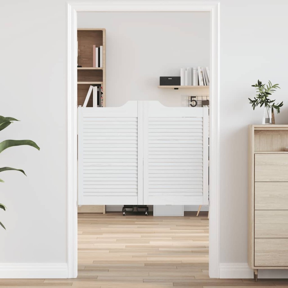 Puertas batientes diseño de lamas 2 par blanco 80x100