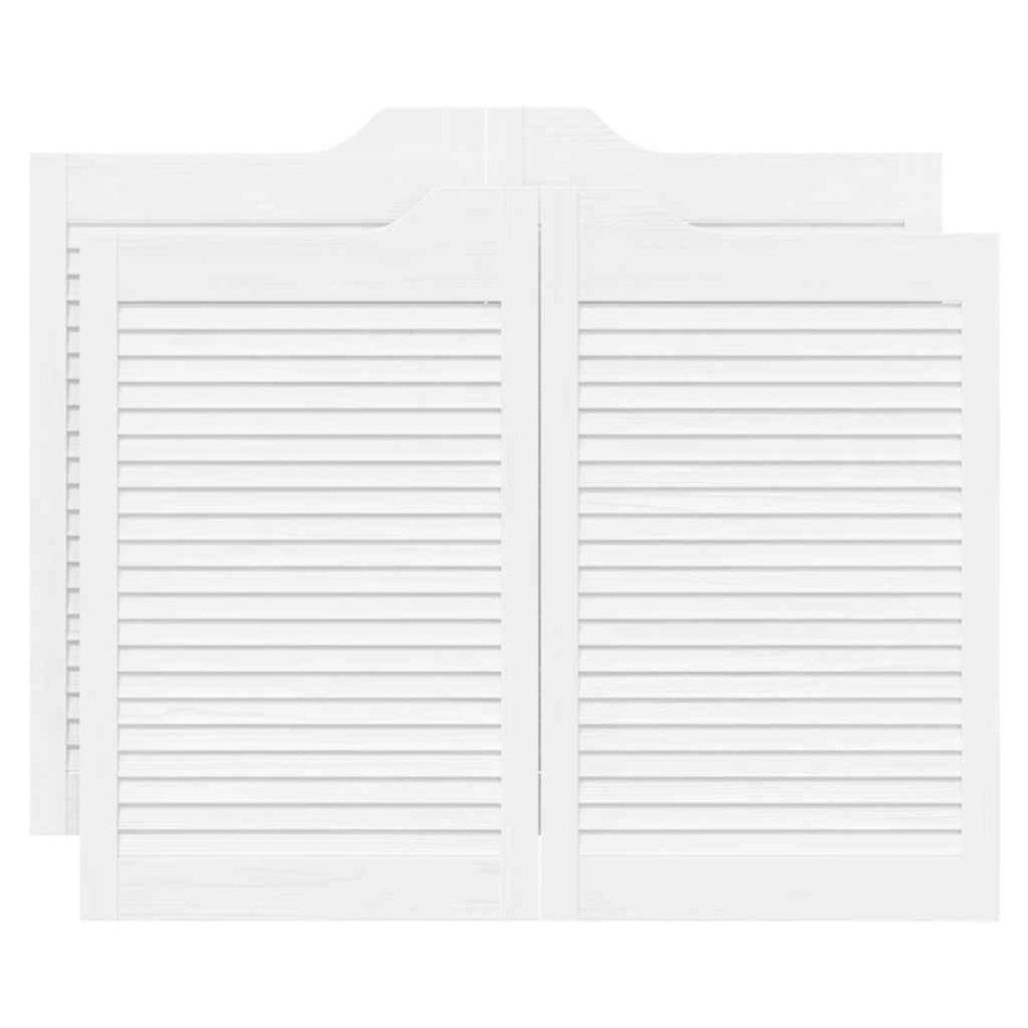 Puertas batientes diseño de lamas 2 par blanco 80x100