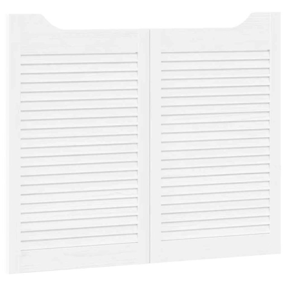 Puertas batientes diseño de lamas 2 par blanco 80x100