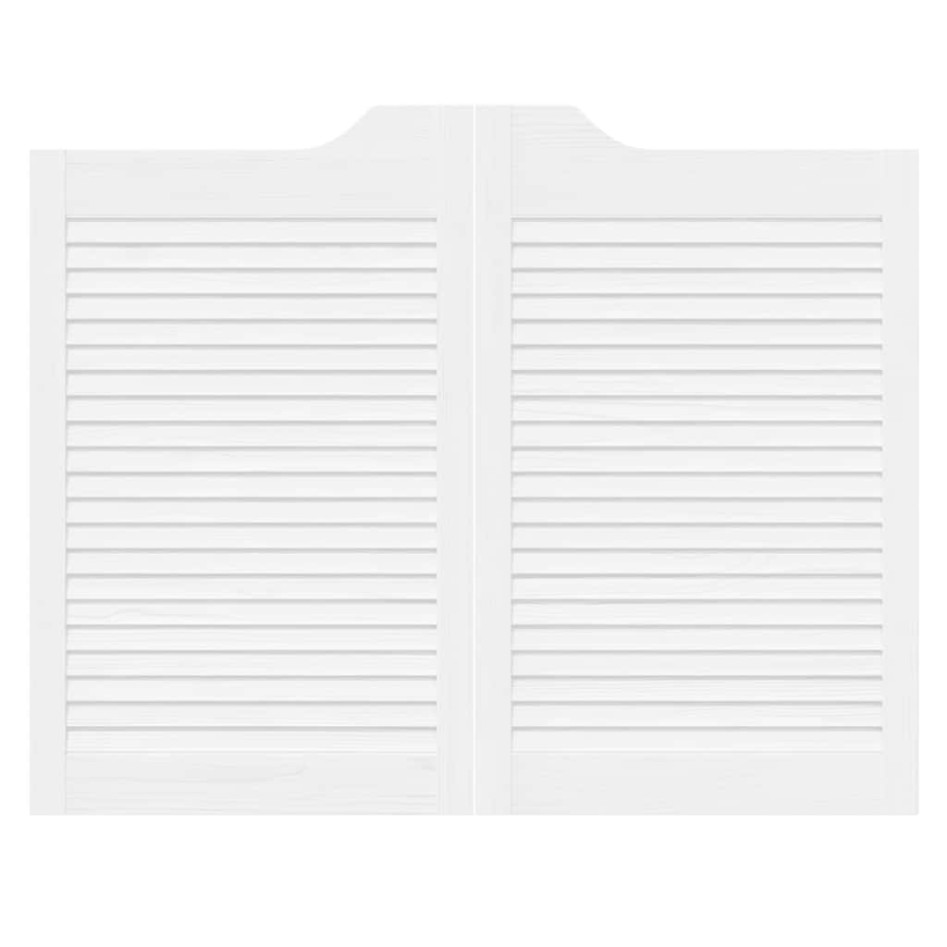 Puertas batientes diseño de lamas 2 par blanco 80x100