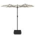 Sombrilla doble con luces LED blanco arena 316x240