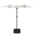 Sombrilla doble con luces LED blanco arena 316x240