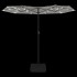 Sombrilla doble con luces LED blanco arena 316x240