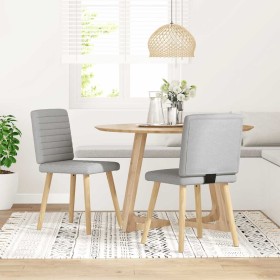 Sillas de comedor 2 uds tela gris