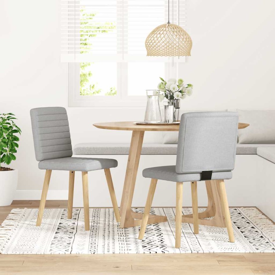 Sillas de comedor 2 uds tela gris