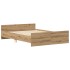 Estructura de cama sin colchón roble artesanal 120x190