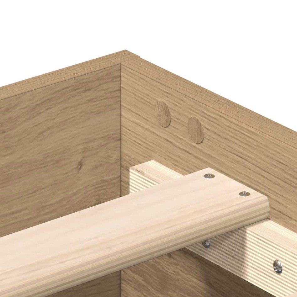 Estructura de cama sin colchón roble artesanal 120x200