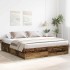 Estructura de cama sin colchón madera envejecida 200x200