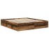 Estructura de cama sin colchón madera envejecida 200x200