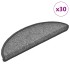 Alfombrilla escalera 30 uds gris oscuro 56x17x3