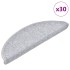 Alfombrilla escalera 30 uds gris claro 56x17x3
