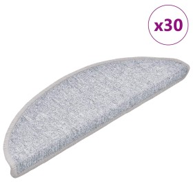 Alfombrilla escalera 30 uds gris claro 56x17x3