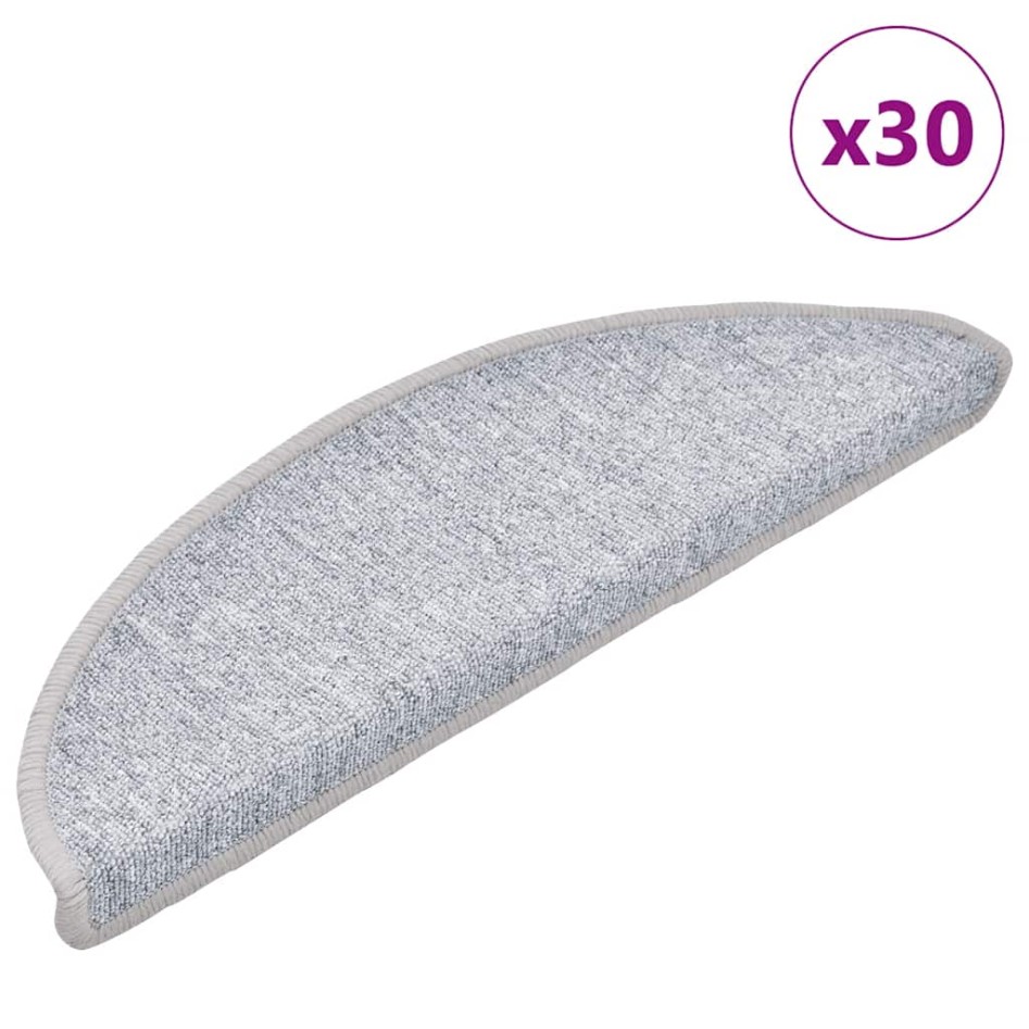 Alfombrilla escalera 30 uds gris claro 56x17x3