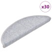Alfombrilla escalera 30 uds gris claro 56x17x3 cm