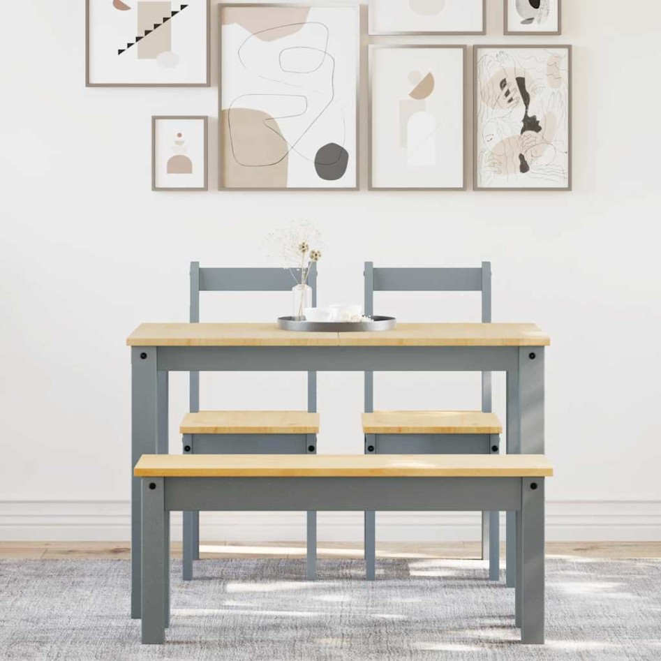 Juego de comedor Panama 4 pzas madera maciza de pino