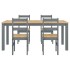 Juego de comedor Panama 5 pzas madera maciza de pino