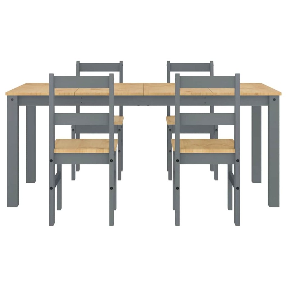 Juego de comedor Panama 5 pzas madera maciza de pino