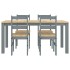 Juego de comedor Panama 5 pzas madera maciza de pino