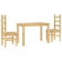 Juego de comedor Panama 3 pzas madera maciza de