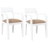 Sillas de comedor con cojines 2uds madera maciza blanco