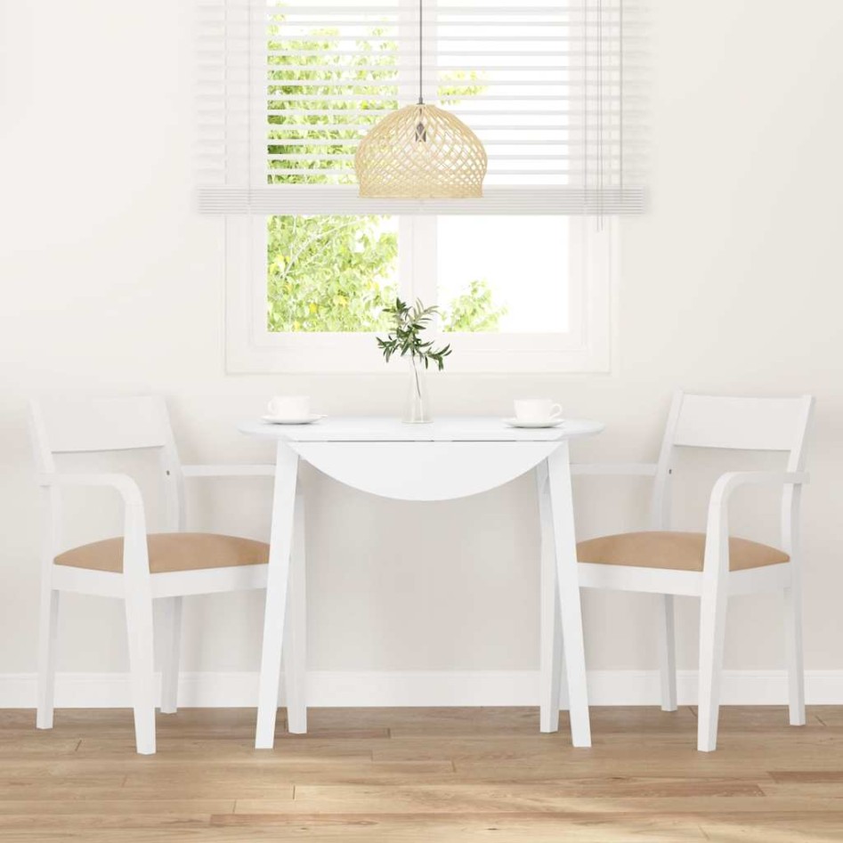 Sillas de comedor con cojines 2uds madera maciza blanco