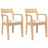 Sillas de comedor con cojines 2uds madera maciza natural