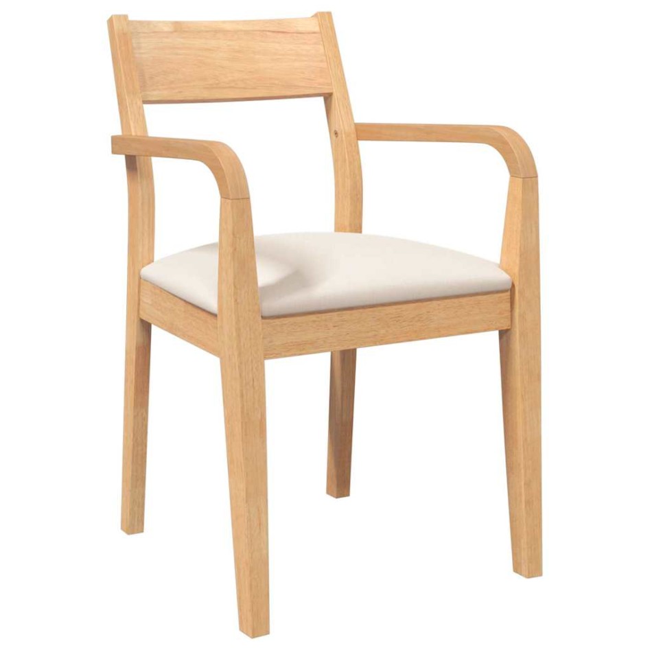 Sillas de comedor con cojines 2uds madera maciza natural