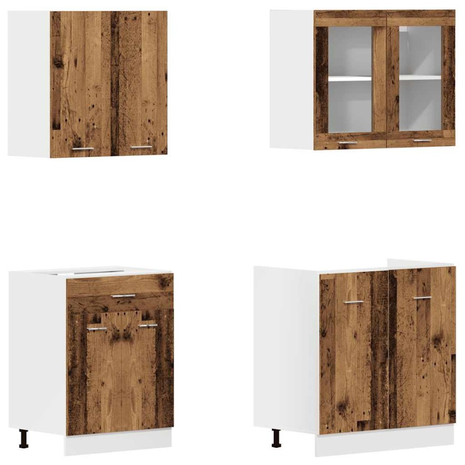 Mueble de cocina 4 piezas madera contrachapada madera