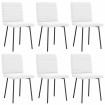 Sillas de comedor 6 uds cuero sintético blanco