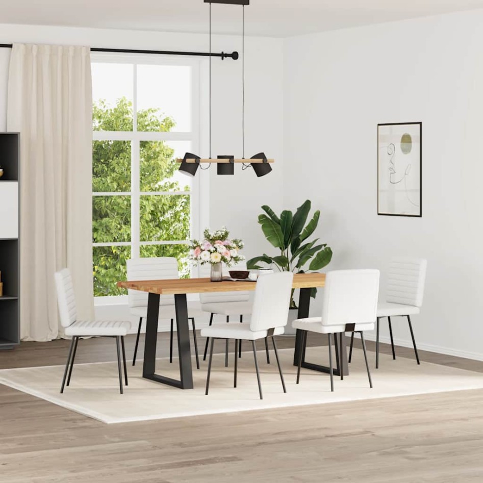 Sillas de comedor 6 uds cuero sintético