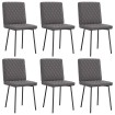 Sillas de comedor 6 unidades cuero sintético gris