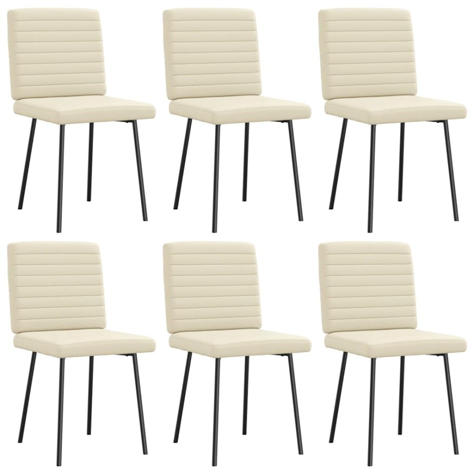 Sillas de comedor 6 unidades cuero sintético color