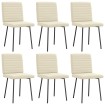 Sillas de comedor 6 unidades cuero sintético color crema