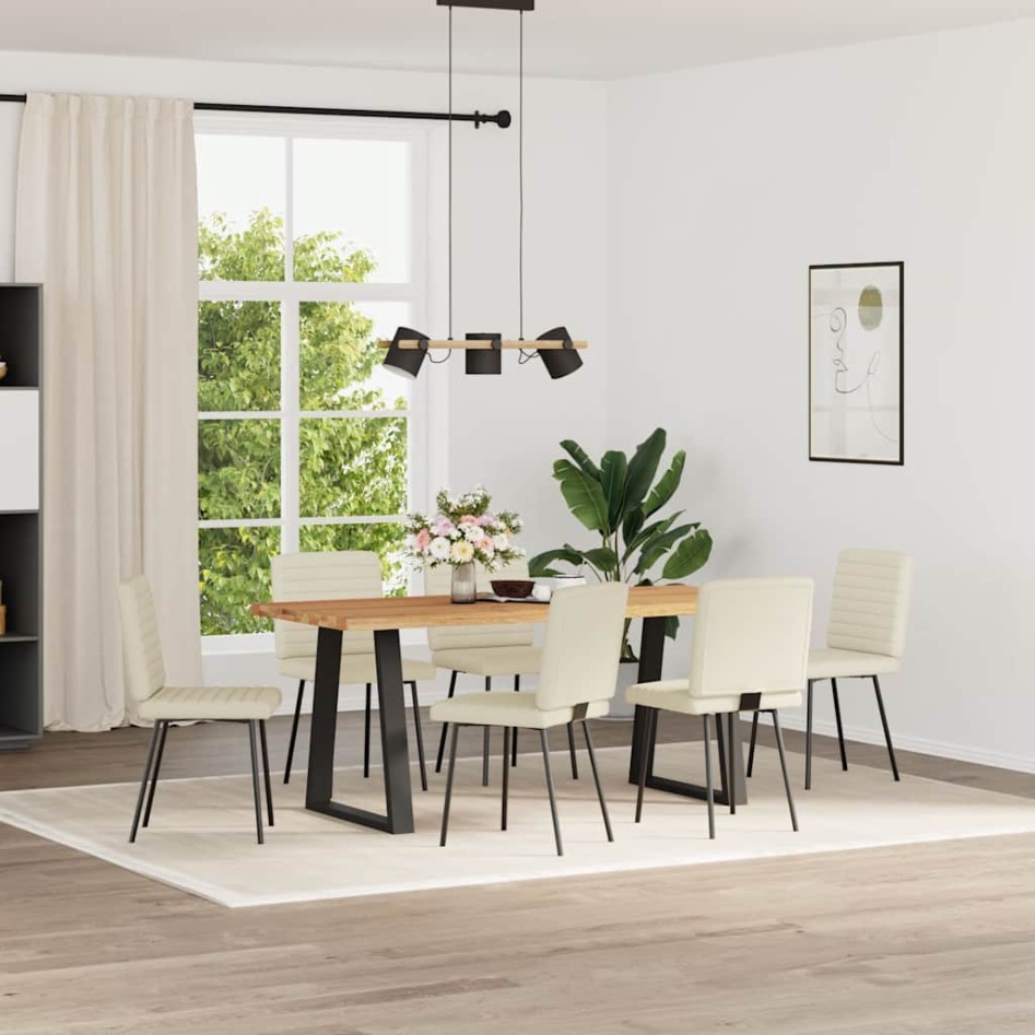 Sillas de comedor 6 unidades cuero sintético color