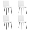 Sillas de comedor 4 unidades cuero sintético blanco