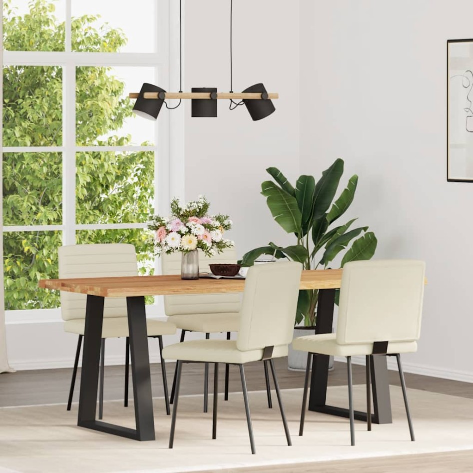 Sillas de comedor 4 unidades cuero sintético color