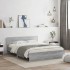 Estructura de cama cabecero y luces LED gris Sonoma 150x200