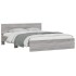 Estructura de cama cabecero y luces LED gris Sonoma 150x200