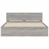 Estructura de cama cabecero y luces LED gris Sonoma 150x200