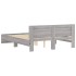 Estructura de cama cabecero y luces LED gris Sonoma 150x200