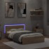 Estructura de cama cabecero y luces LED roble Sonoma 120x200