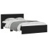 Estructura de cama con cabecero y luces LED negro 140x190