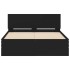 Estructura de cama con cabecero y luces LED negro 140x190